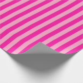 Vertikale Streifen Hot Pink Geschenkpapier (Ecke)