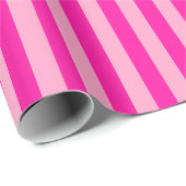 Vertikale Streifen Hot Pink Geschenkpapier (Rolleneckpunkt)