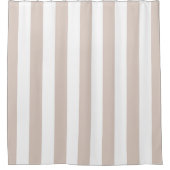 Vertikale Streifen in Beige und Weiß gestreift Duschvorhang (Vorderseite)