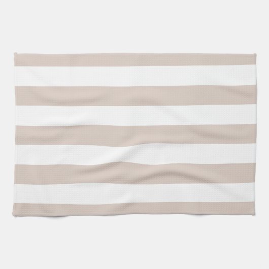Vertikale Streifen in Beige und Weiß gestreift Geschirrtuch (Horizontal)