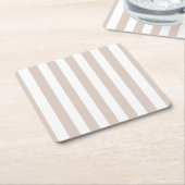 Vertikale Streifen in Beige und Weiß gestreift Rechteckiger Pappuntersetzer (angewinkelt)