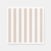 Vertikale Streifen in Beige und Weiß gestreift Serviette (Vorderseite)