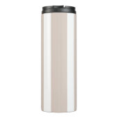Vertikale Streifen in Beige und Weiß gestreift Thermosbecher (Rückseite)
