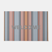 Vertikale Streifen in blau rosa, graue Farbe Fußmatte (Vorderseite)