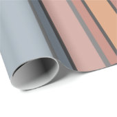 Vertikale Streifen in blau rosa, graue Farbe Geschenkpapier (Rolleneckpunkt)