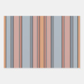 Vertikale Streifen in blau rosa, graue Farbe Geschenkpapier Set (Vorderseite 2)