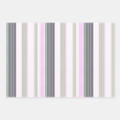 Vertikale Streifen in Grau und Rosa. Geschenkpapier Set (Vorderseite 3)