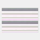 Vertikale Streifen in Grau und Rosa. Geschenkpapier Set (Vorderseite)