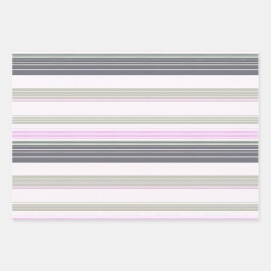 Vertikale Streifen in Grau und Rosa. Geschenkpapier Set (Vorderseite)
