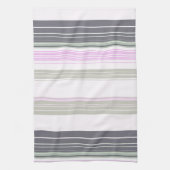 Vertikale Streifen in Grau und Rosa. Geschirrtuch (Vertikal)