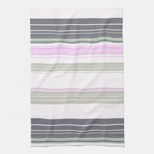 Vertikale Streifen in Grau und Rosa. Geschirrtuch (Vertikal)