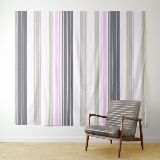 Vertikale Streifen in Grau und Rosa. Wandteppich (Beispiel (Horizontal))