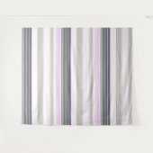 Vertikale Streifen in Grau und Rosa. Wandteppich (Vorderseite (Horizontal))