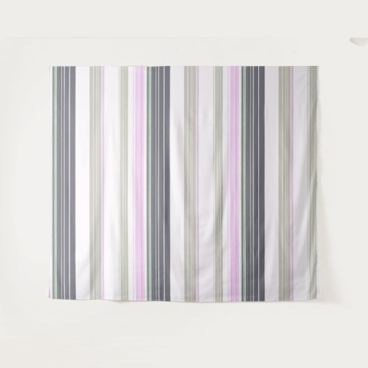 Vertikale Streifen in Grau und Rosa. Wandteppich (Vorderseite (Horizontal))