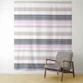 Vertikale Streifen in Grau und Rosa. Wandteppich (Beispiel)