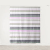 Vertikale Streifen in Grau und Rosa. Wandteppich (Vorderseite)