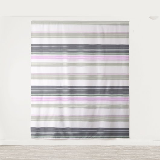 Vertikale Streifen in Grau und Rosa. Wandteppich (Vorderseite)