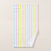 Vertikale Streifen in hellpastellfarbenen Farben Badhandtuch Set (Handtuch)