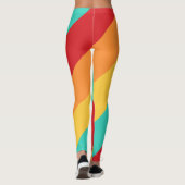 Vertikale Streifen in mehrfarbigen Farben Leggings (Rückseite)