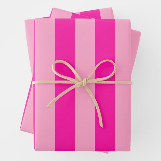 Vertikale Streifen in rosa Geschenkpapier Set (Beispiel)