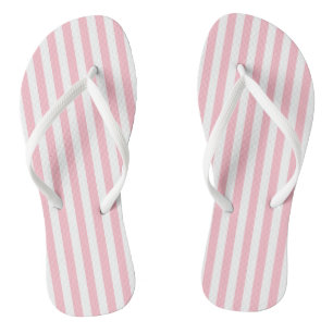 Vertikale Streifen in rosa und weißem Medium Badesandalen