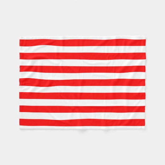 Vertikale Streifen in Rot und Weiß Fleecedecke (Vorderseite (Horizontal))
