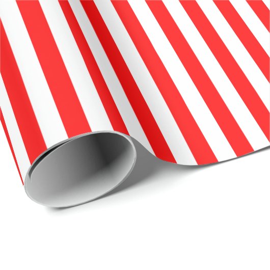 Vertikale Streifen in Rot und Weiß Geschenkpapier (Rolleneckpunkt)