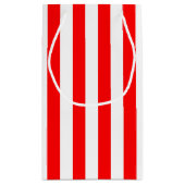 Vertikale Streifen in Rot und Weiß Kleine Geschenktüte (Rückseite)