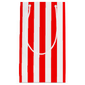 Vertikale Streifen in Rot und Weiß Kleine Geschenktüte (Vorderseite)