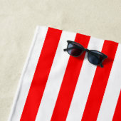 Vertikale Streifen in Rot und Weiß Strandtuch (Beispiel)