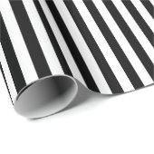 Vertikale Streifen in Schwarz und Weiß Geschenkpapier (Rolleneckpunkt)
