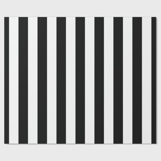 Vertikale Streifen in Schwarz und Weiß Geschenkpapier (Flach)