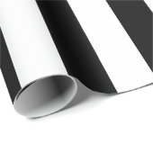 Vertikale Streifen in Schwarz und Weiß Geschenkpapier (Rolleneckpunkt)