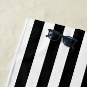Vertikale Streifen in Schwarz und Weiß Strandtuch (Beispiel)