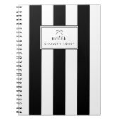 Vertikale Streifen mit schwarzem und weißem Chic P Notizblock (Vorderseite)