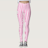 Vertikale Streifen Rosa Streifen Leggings (Vorderseite)