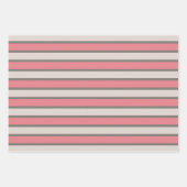 Vertikale Streifen rosa und grau Geschenkpapier Set (Vorderseite 3)