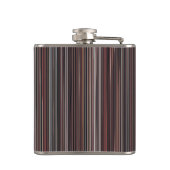 Vertikale Streifen schwarz, braun und weiß Flachmann (Rückseite)