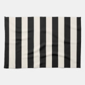 Vertikale Streifen schwarz und cremeweiß gestreift Geschirrtuch (Horizontal)