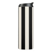 Vertikale Streifen schwarz und cremeweiß gestreift Thermosbecher (Nach links gedreht)