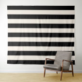 Vertikale Streifen schwarz und cremeweiß gestreift Wandteppich (Beispiel (Horizontal))