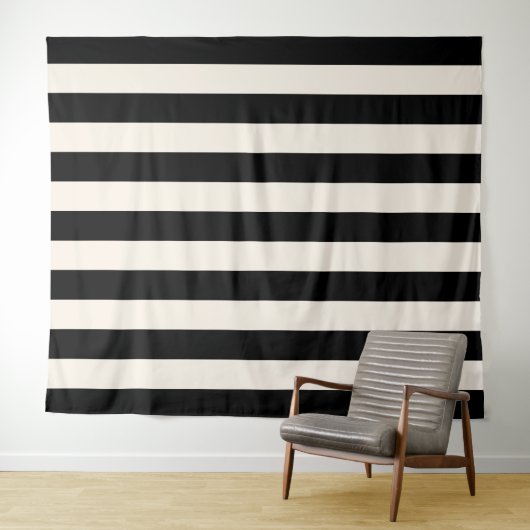 Vertikale Streifen schwarz und cremeweiß gestreift Wandteppich (Beispiel (Horizontal))