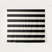 Vertikale Streifen schwarz und cremeweiß gestreift Wandteppich (Vorderseite (Horizontal))