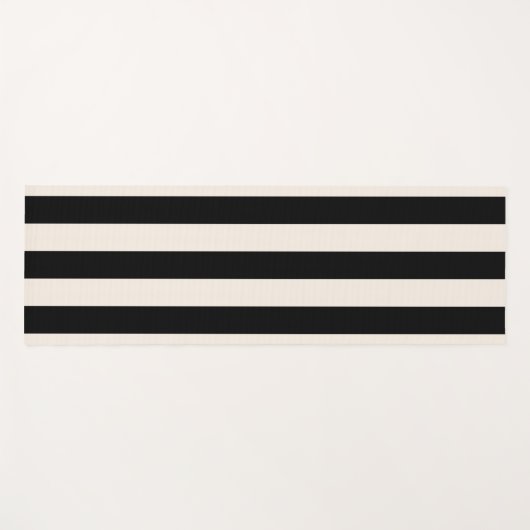 Vertikale Streifen schwarz und cremeweiß gestreift Yogamatte (Vorderseite (Horizontal))