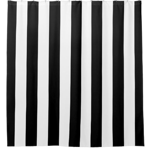 Vertikale Streifen schwarz und weiß gestreift Duschvorhang (Vorderseite)
