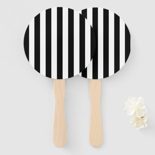 Vertikale Streifen schwarz und weiß gestreift Fächer (Vorne und Hinten)