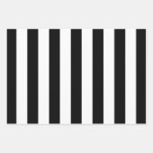 Vertikale Streifen schwarz und weiß gestreift Geschenkpapier Set (Vorderseite 3)