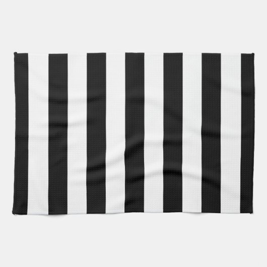 Vertikale Streifen schwarz und weiß gestreift Geschirrtuch (Horizontal)