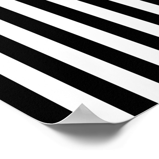 Vertikale Streifen schwarz und weiß gestreift Poster (Ecke)