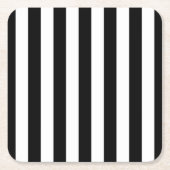 Vertikale Streifen schwarz und weiß gestreift Rechteckiger Pappuntersetzer (Vorderseite)